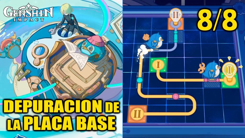 como resolver todos los acertijos de depuracion de la placa base en el evento de genshin impact la aventura de thelxie